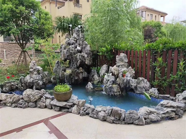 安徽庭院假山鱼池制作方法